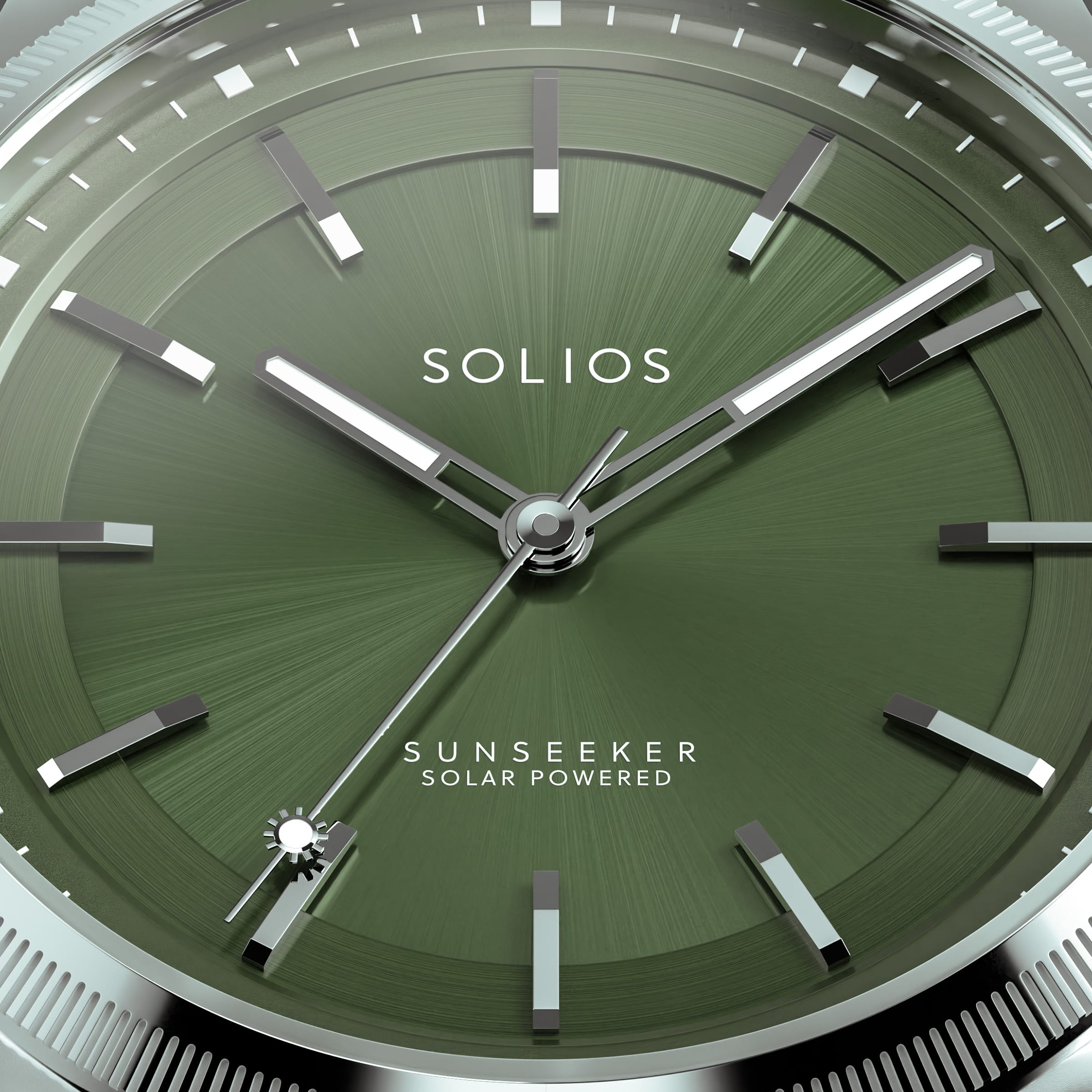 The Sunseeker | Green Dial - Silver Case - 40mm