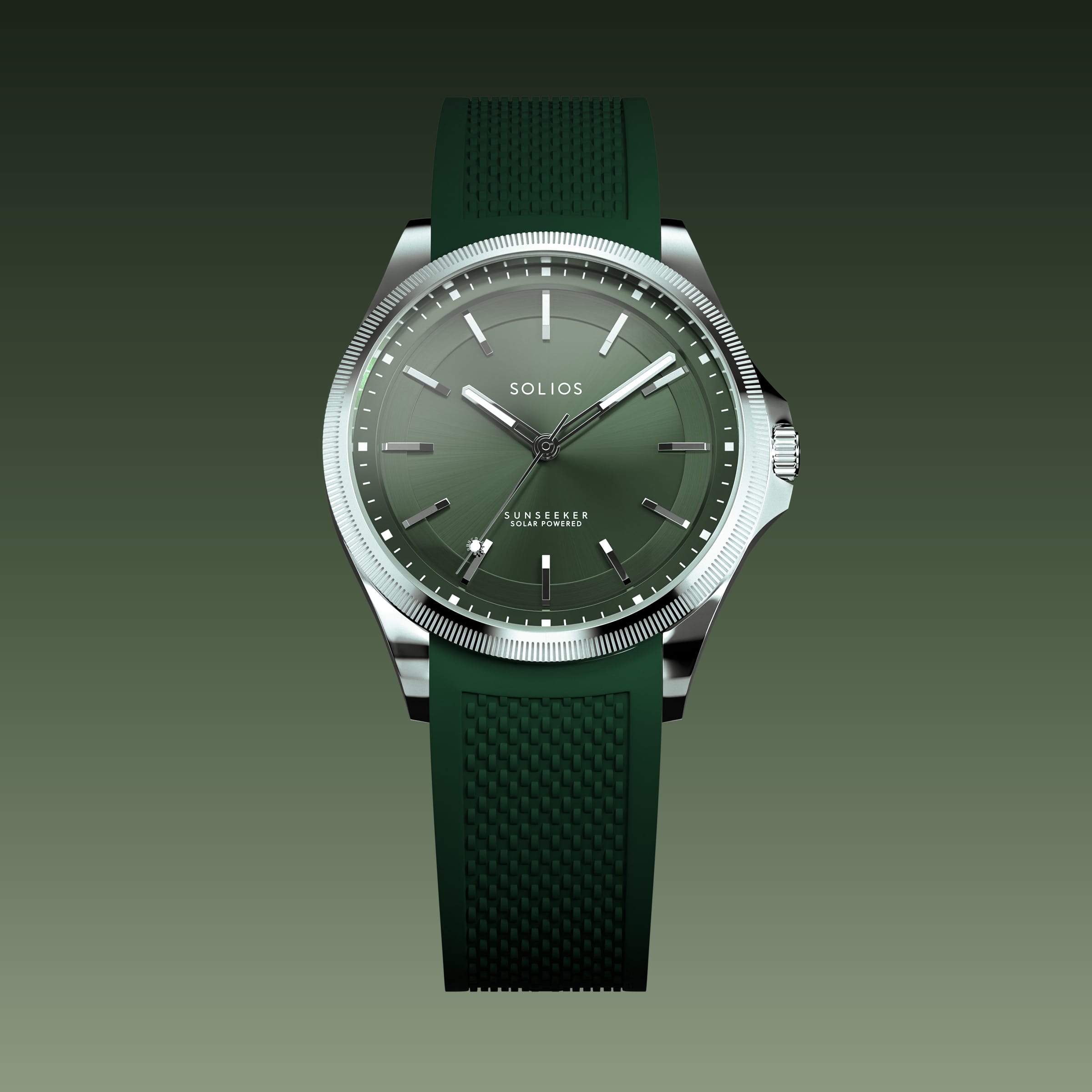 The Sunseeker | Green Dial - Silver Case - 40mm