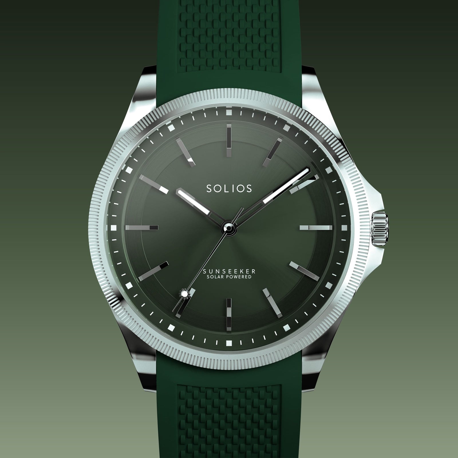 The Sunseeker | Green Dial - Silver Case - 40mm