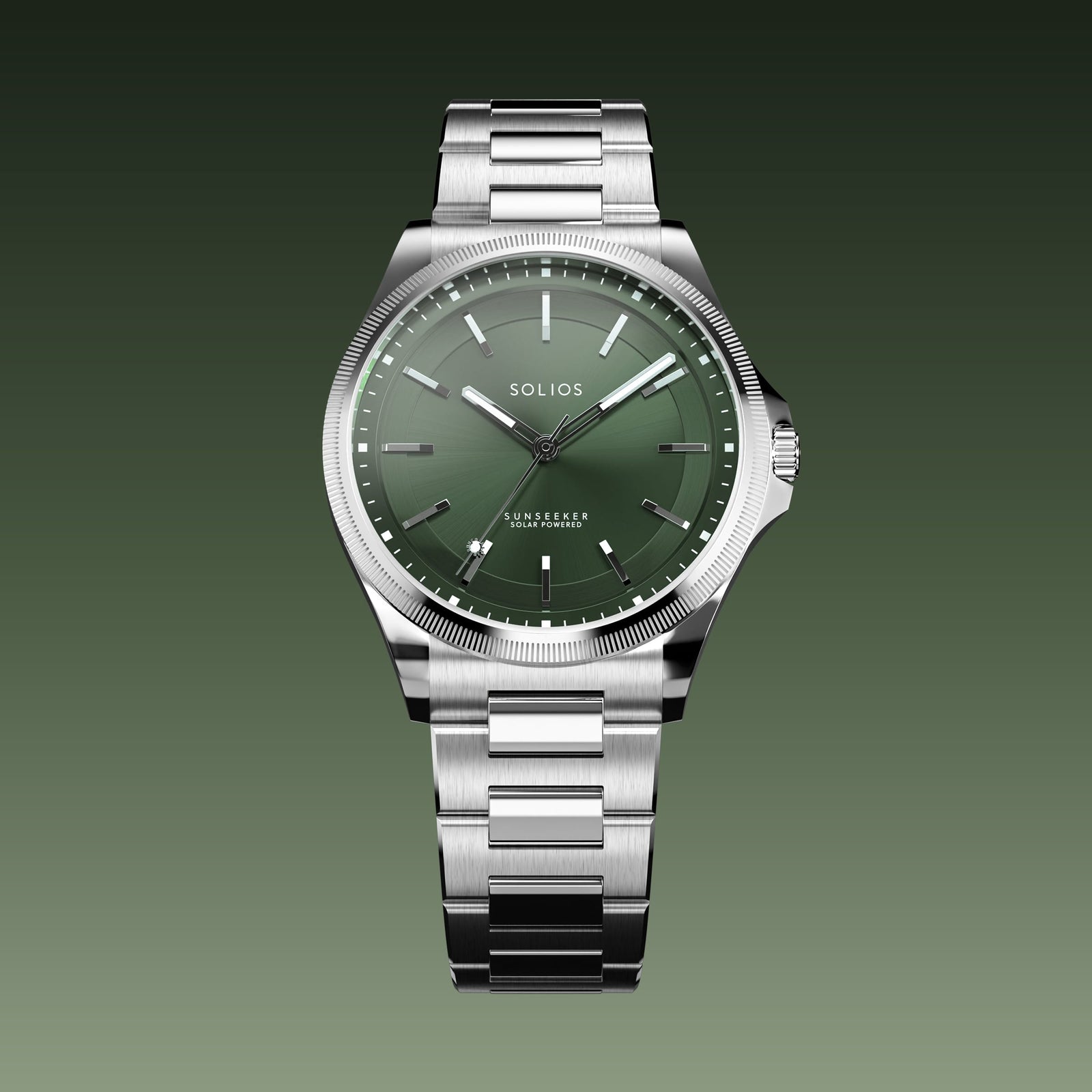 The Sunseeker | Green Dial - Silver Case - 40mm