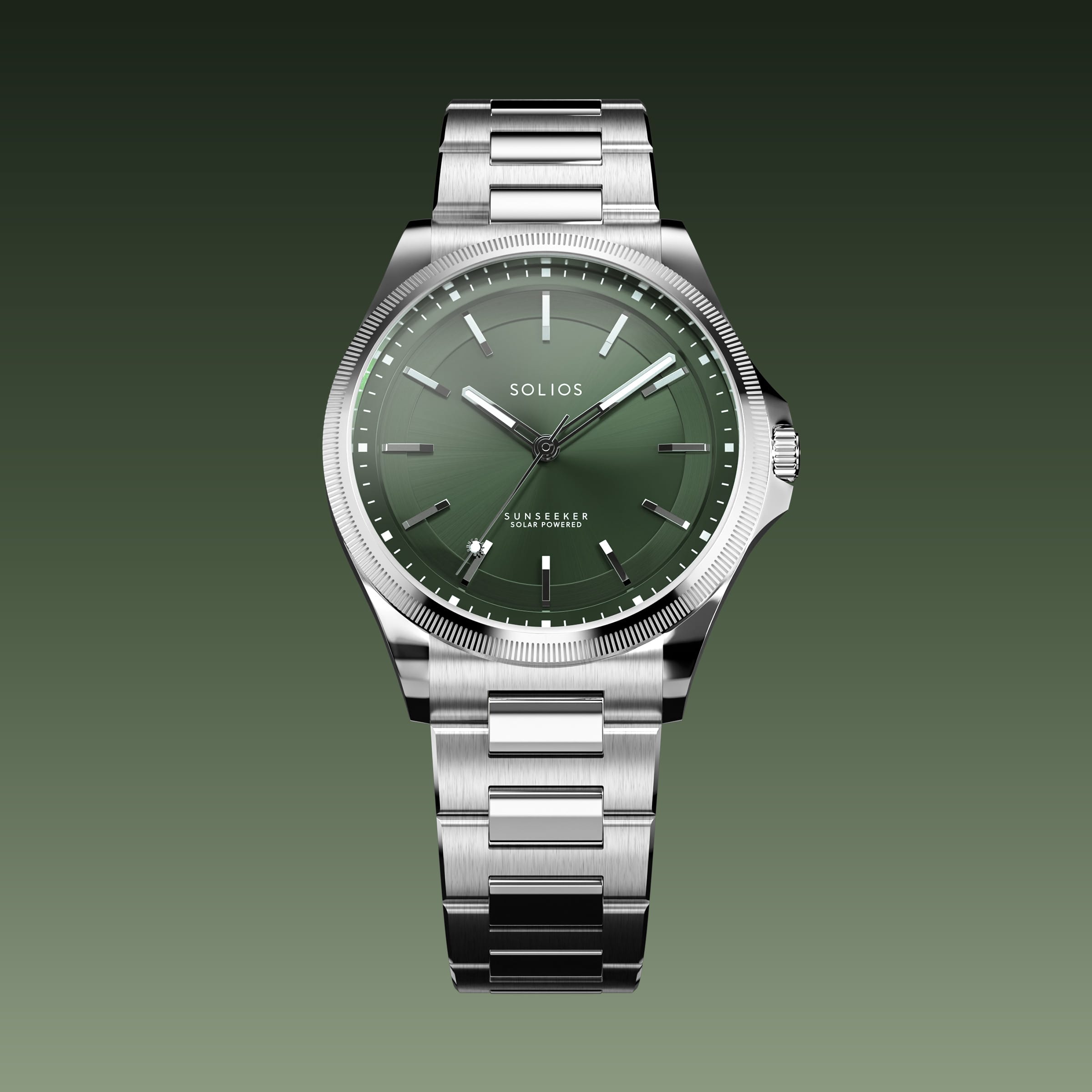 The Sunseeker | Green Dial - Silver Case - 40mm