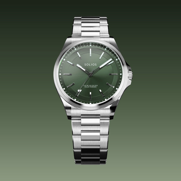 The Sunseeker | Green Dial - Silver Case - 40mm