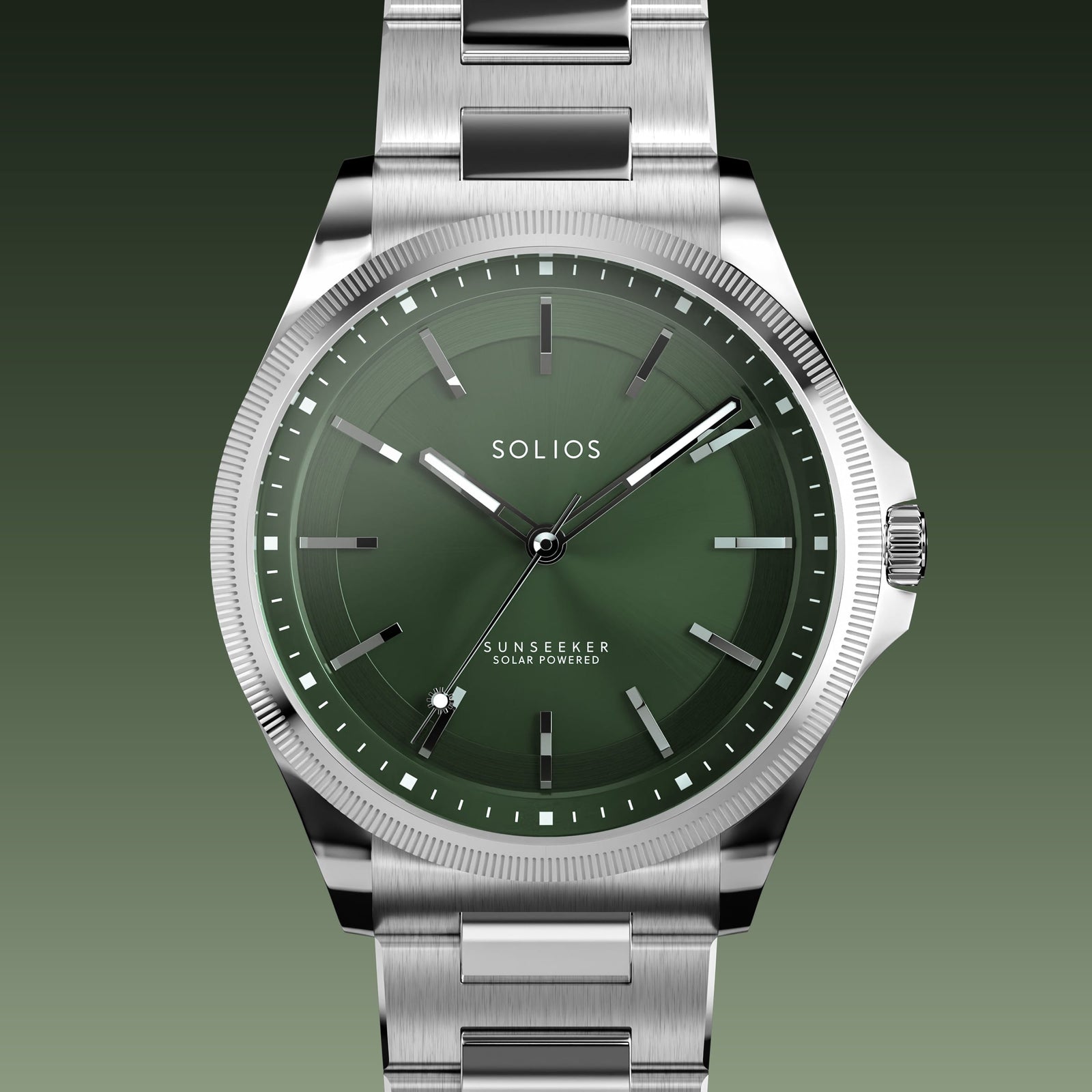 The Sunseeker | Green Dial - Silver Case - 40mm