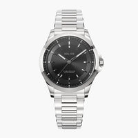 The Sunseeker | Black Dial - Silver Case - 40mm