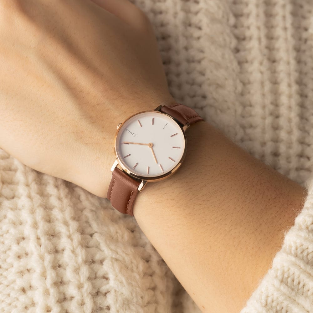 The Solar Mini | White Dial - Rose Gold Case