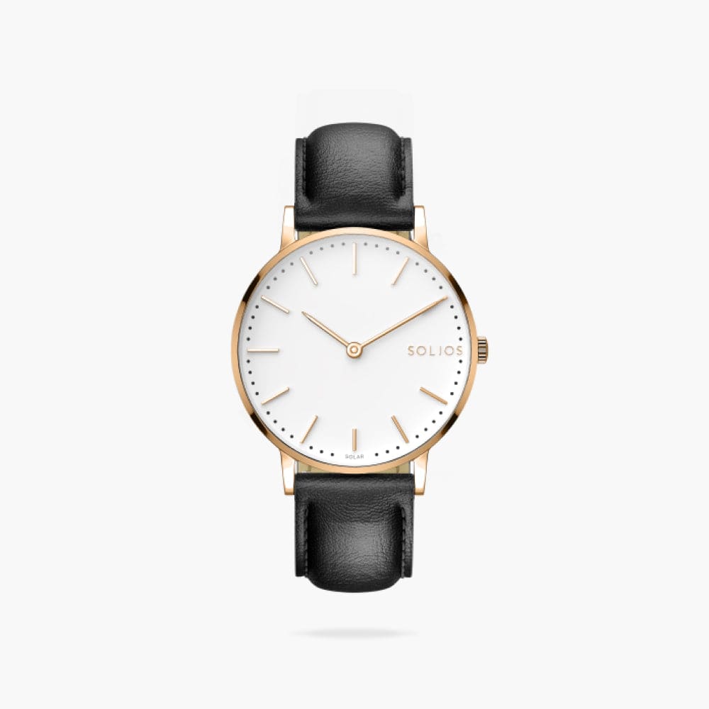 The Solar Classic | White Dial - Rose Gold Case