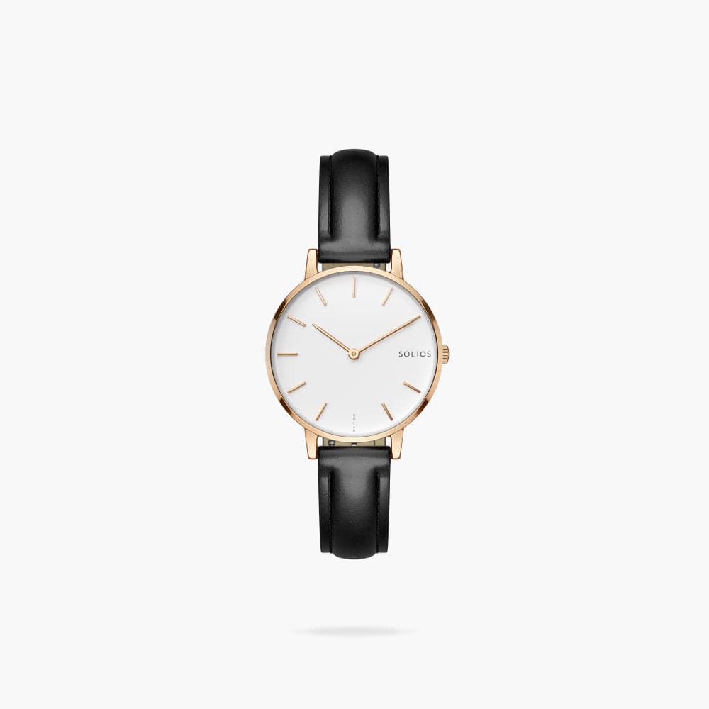 The Solar Mini | White Dial - Rose Gold Case