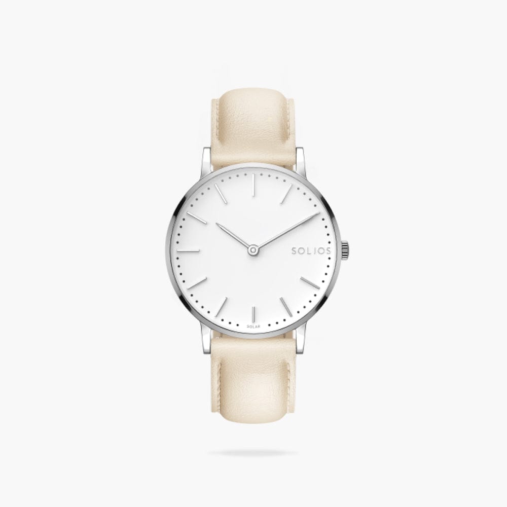 The Solar Classic | White Dial - Silver Case