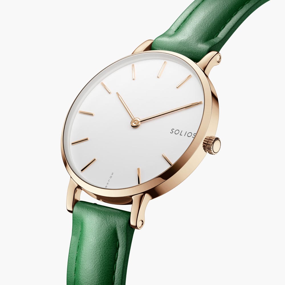 The Solar Mini | White Dial - Rose Gold Case