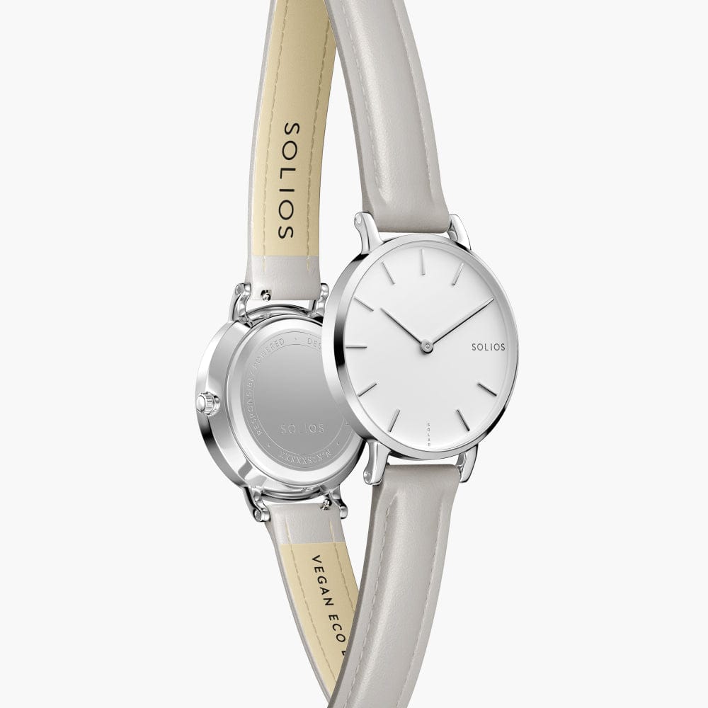 The Solar Mini | White Dial - Silver Case