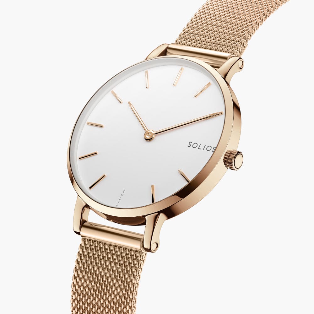 The Solar Mini Bundle | White Dial - Rose Gold Case