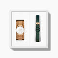 32mm / Rose Gold Mesh - Green Vegan Leather