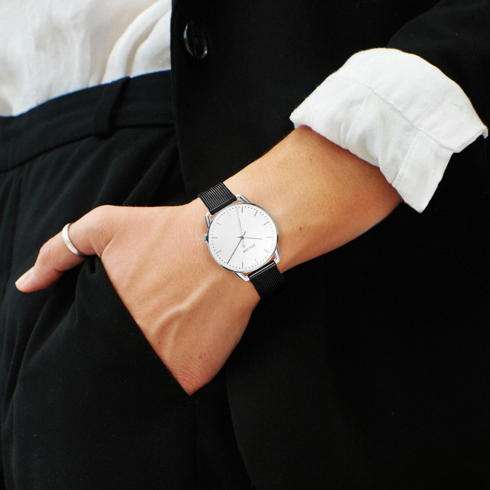 The Solar Curve Mini | White Dial - Silver Case