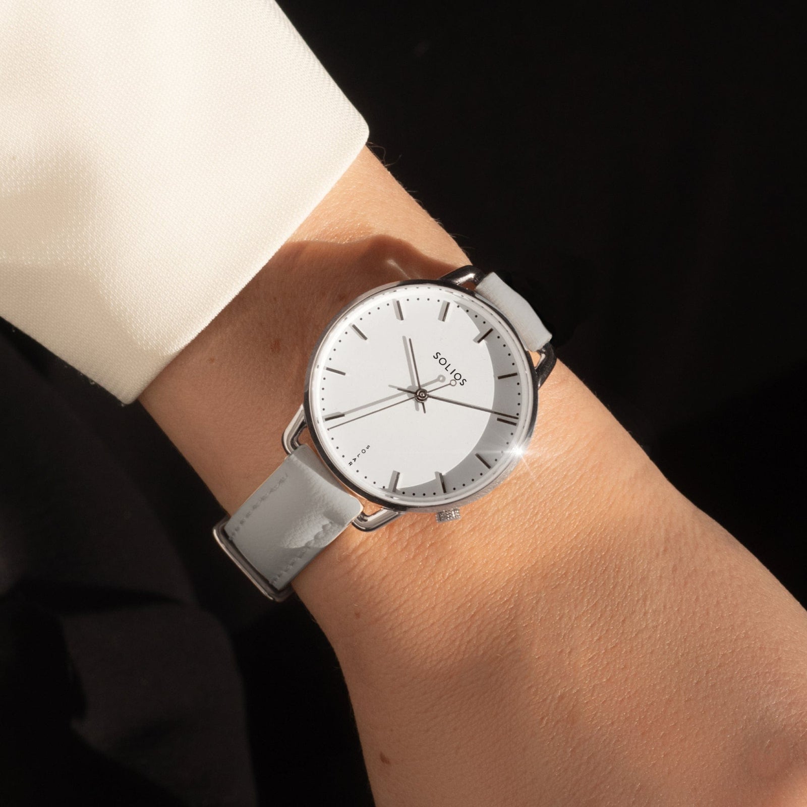 The Solar Curve Mini | White Dial - Silver Case