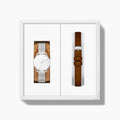 32mm / Silver Mesh - Brown Vegan Leather
