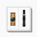 32mm / Rose Gold Mesh - Black Vegan Leather