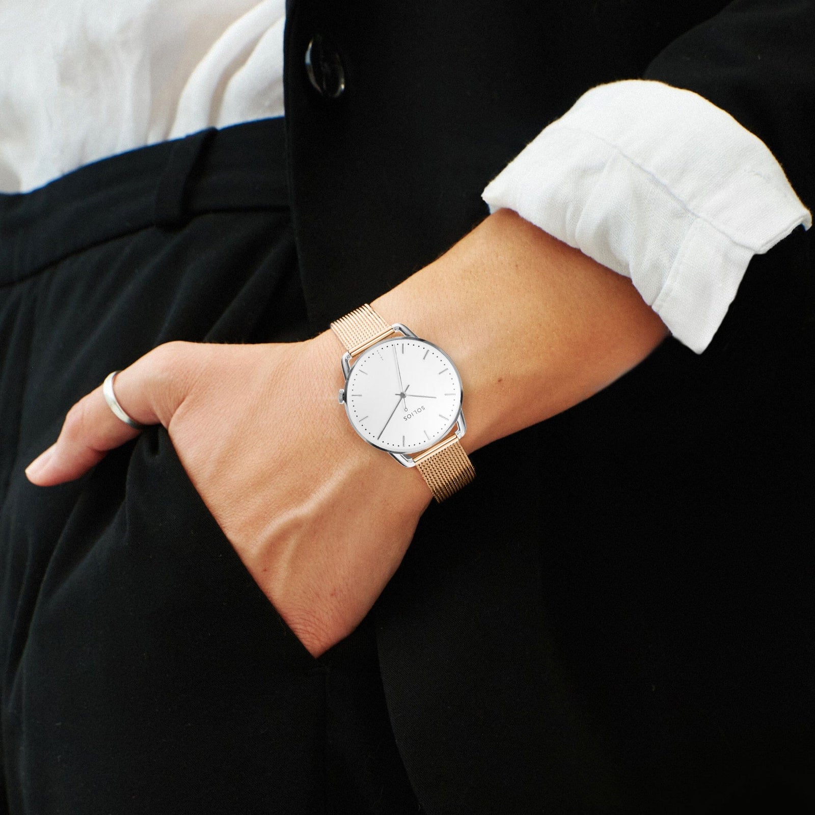 The Solar Curve Mini | White Dial - Silver Case