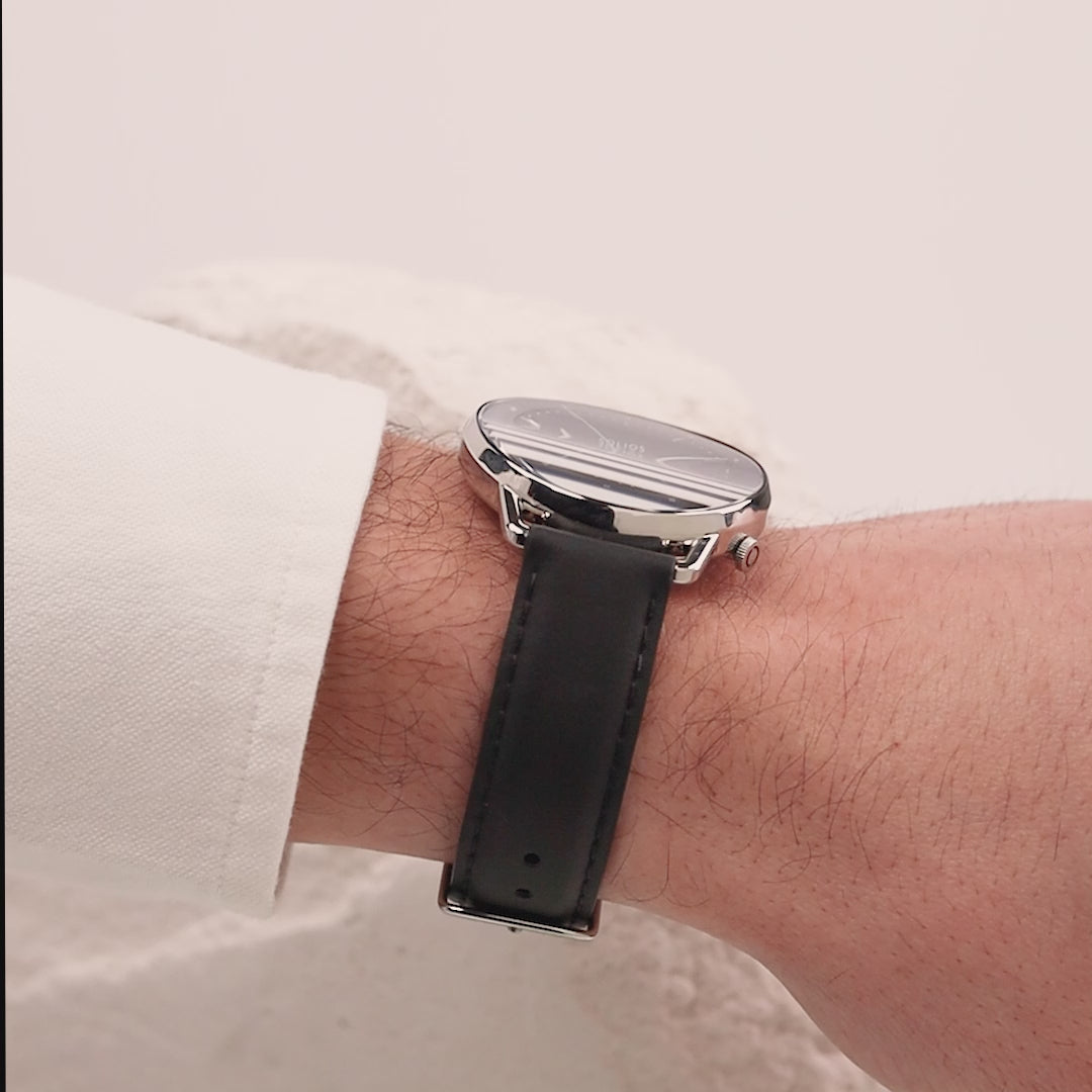 The Solar Curve | Black Dial - Silver Case