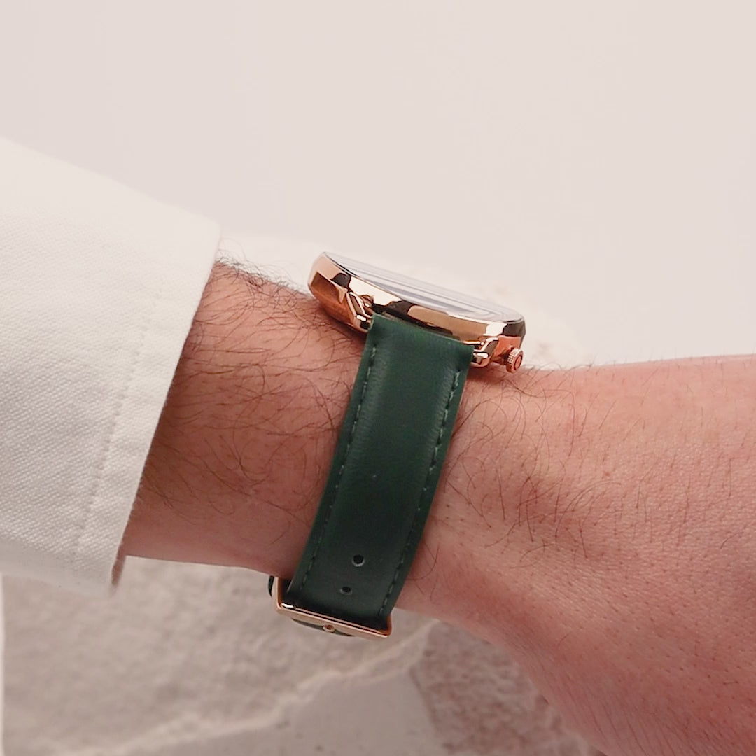 The Solar Curve | Green Dial - Rose Gold Case