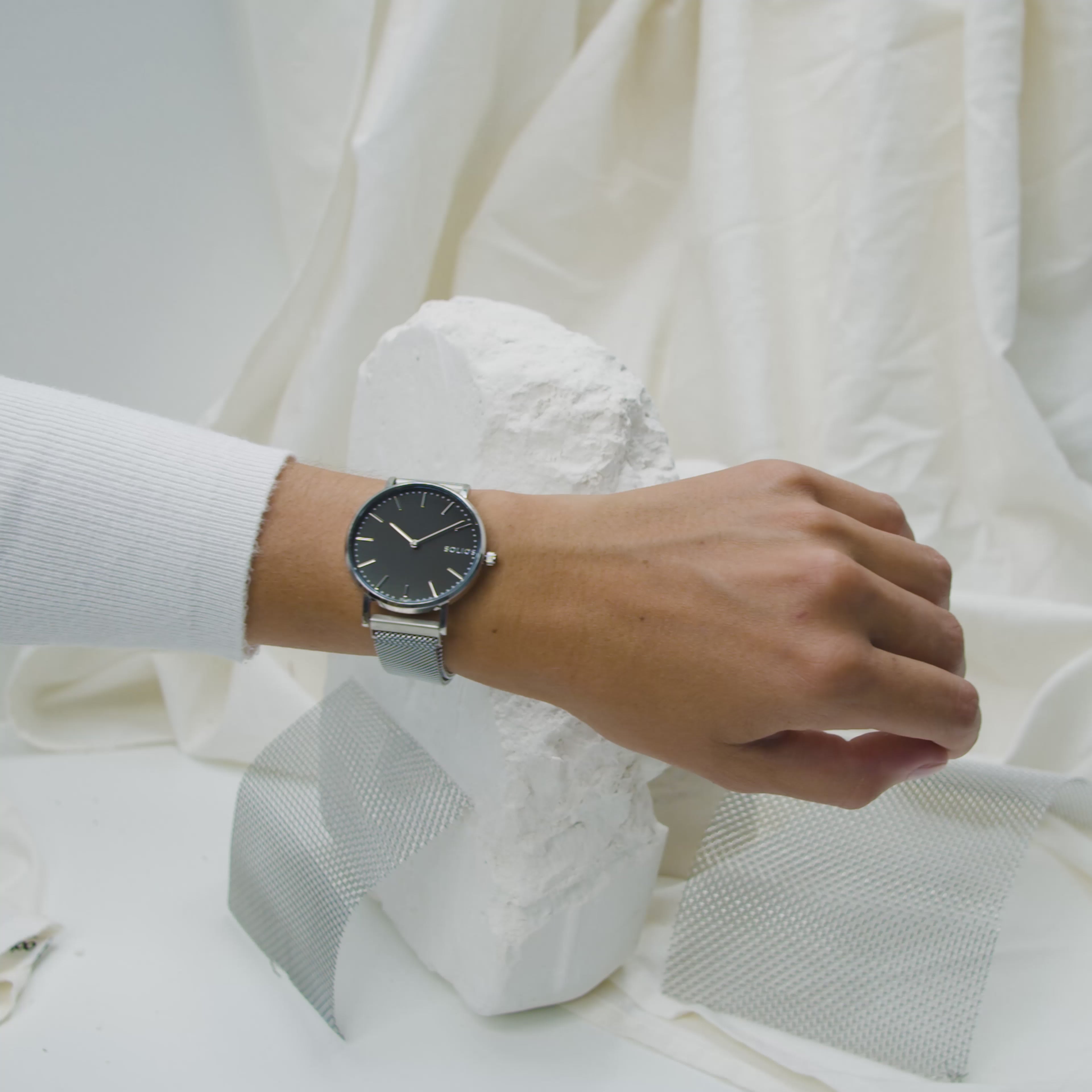 The Solar Classic | Black Dial - Silver Case – Solios Watches