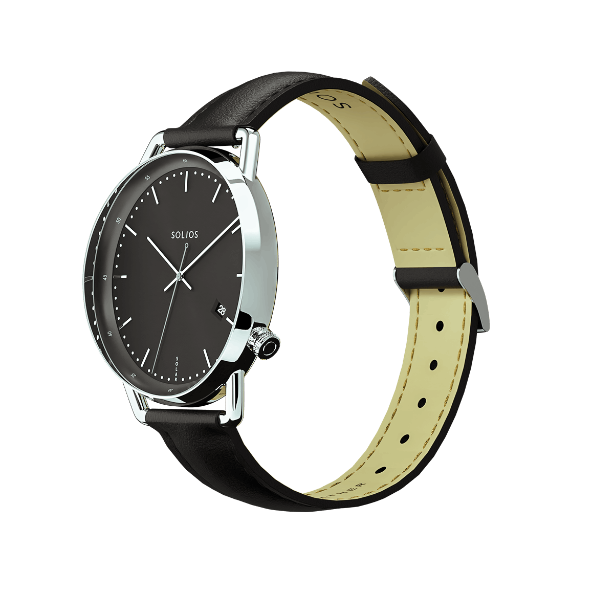 The Solar Curve | Black Dial - Silver Case