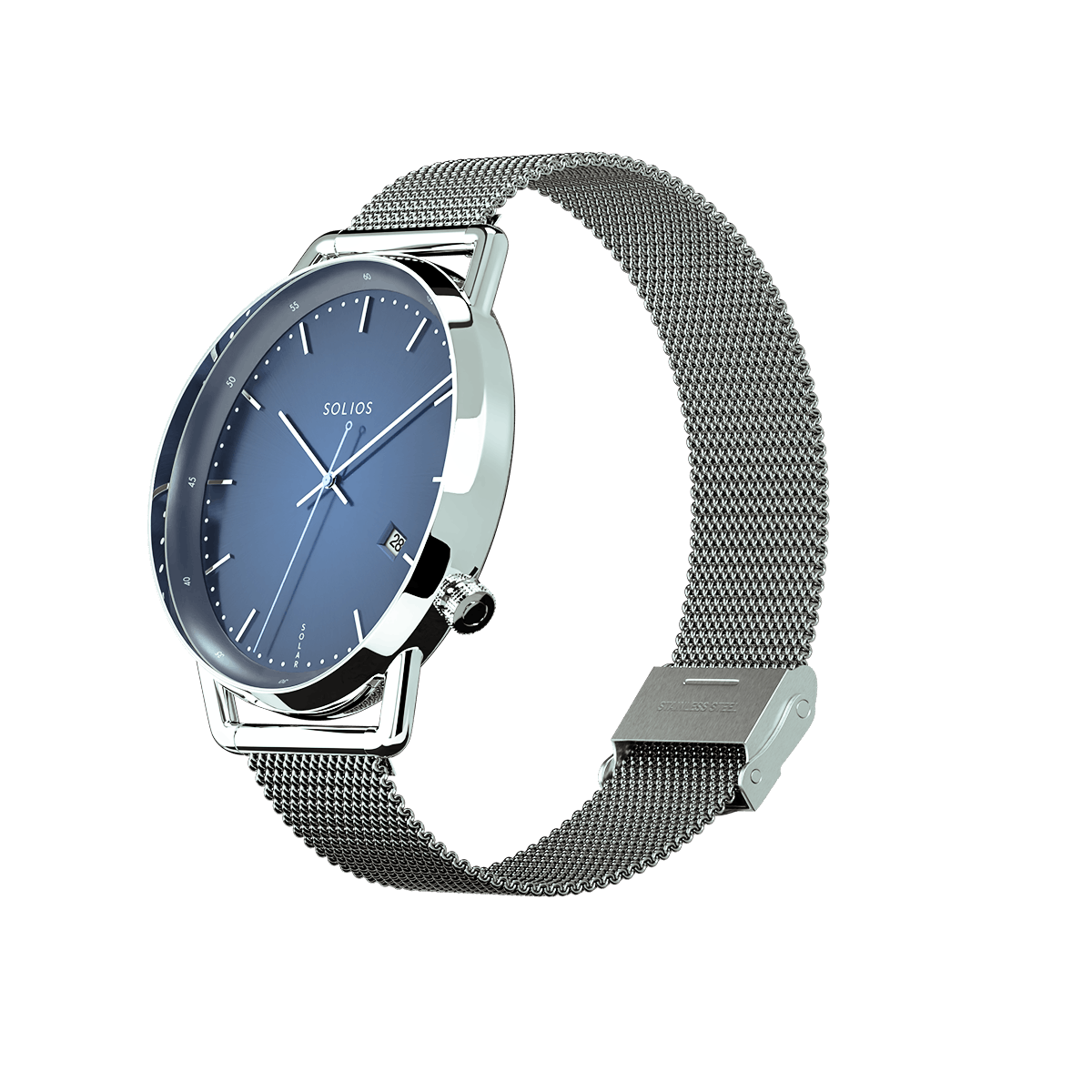 The Solar Curve | Blue Dial - Silver Case