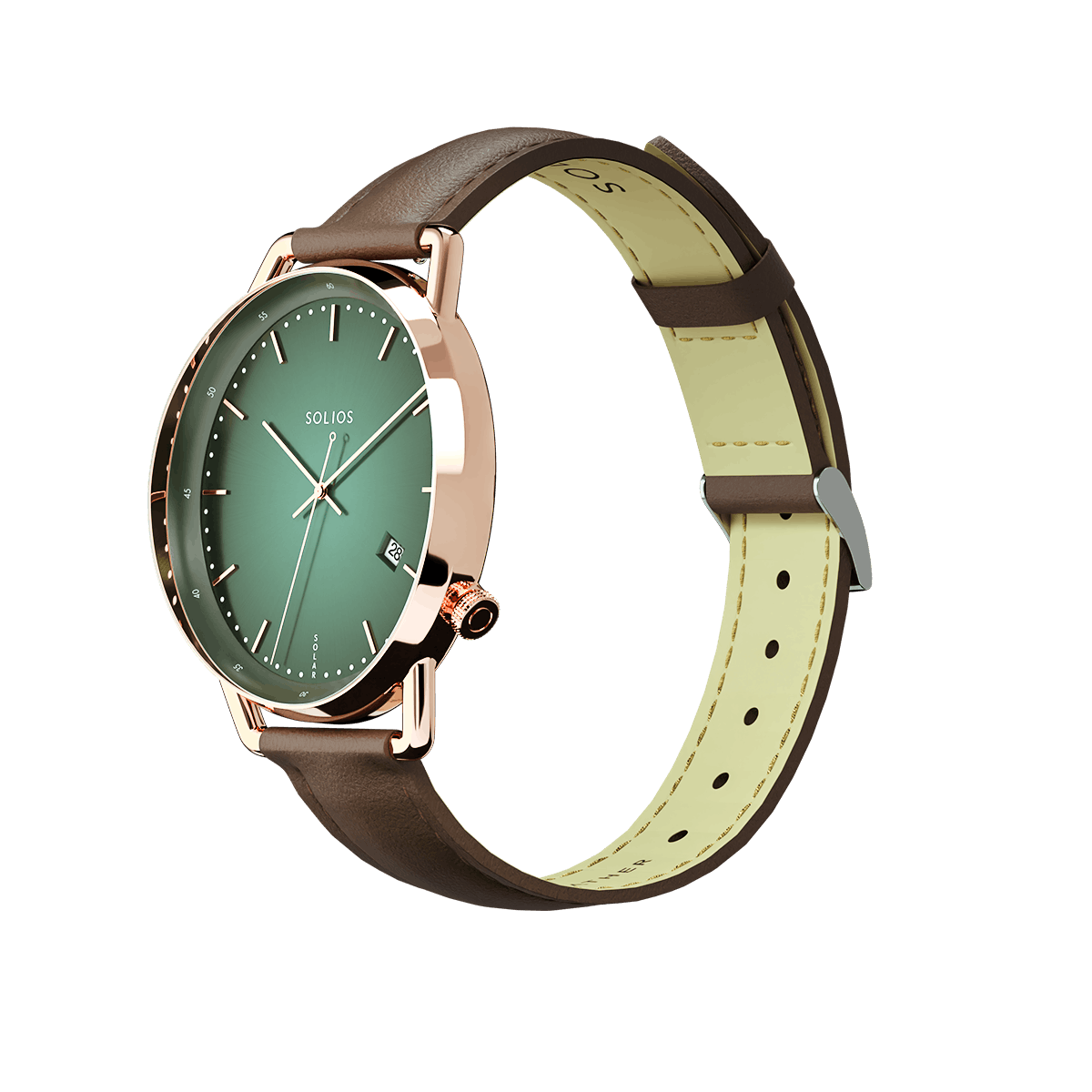 The Solar Curve | Green Dial - Rose Gold Case