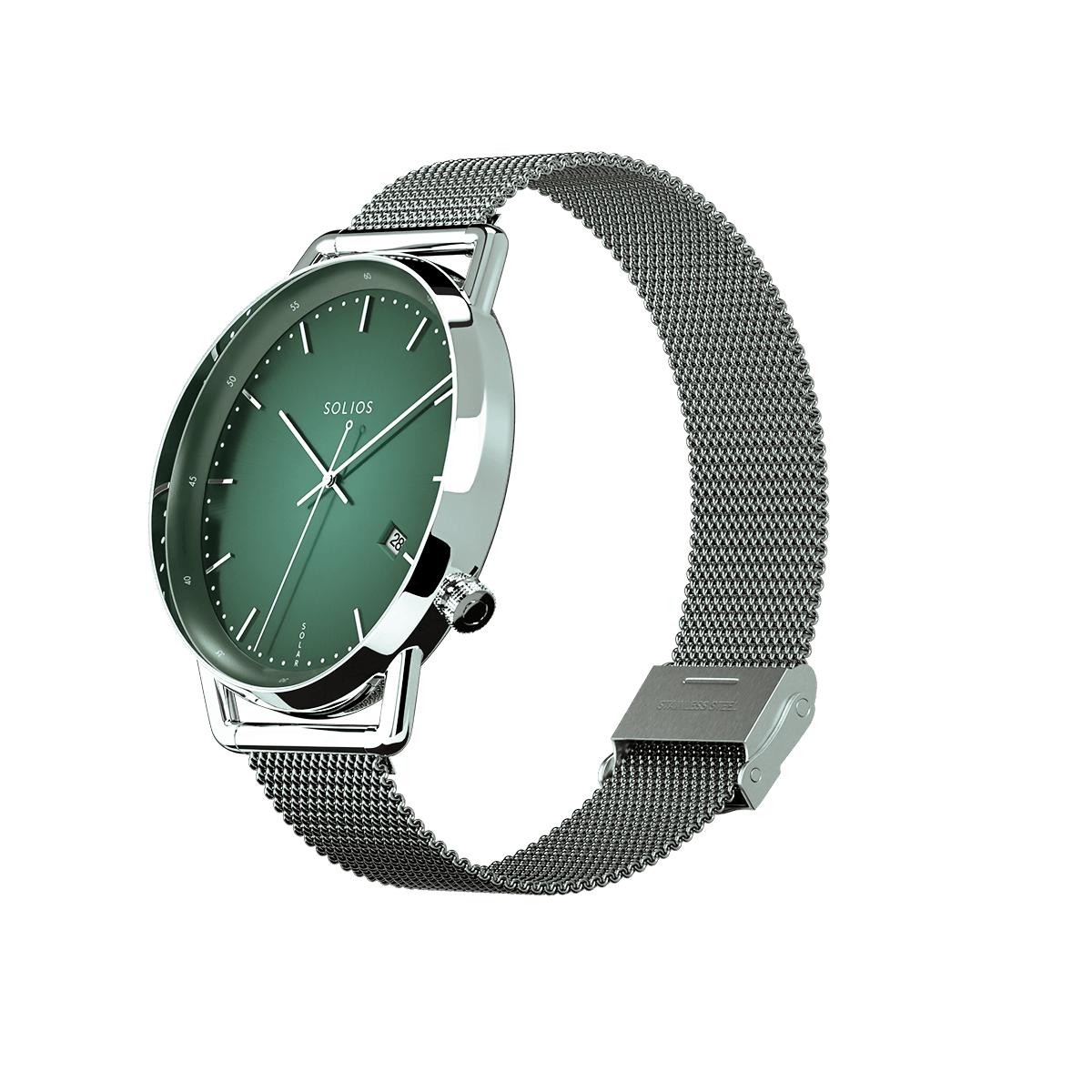The Solar Curve | Green Dial - Silver Case