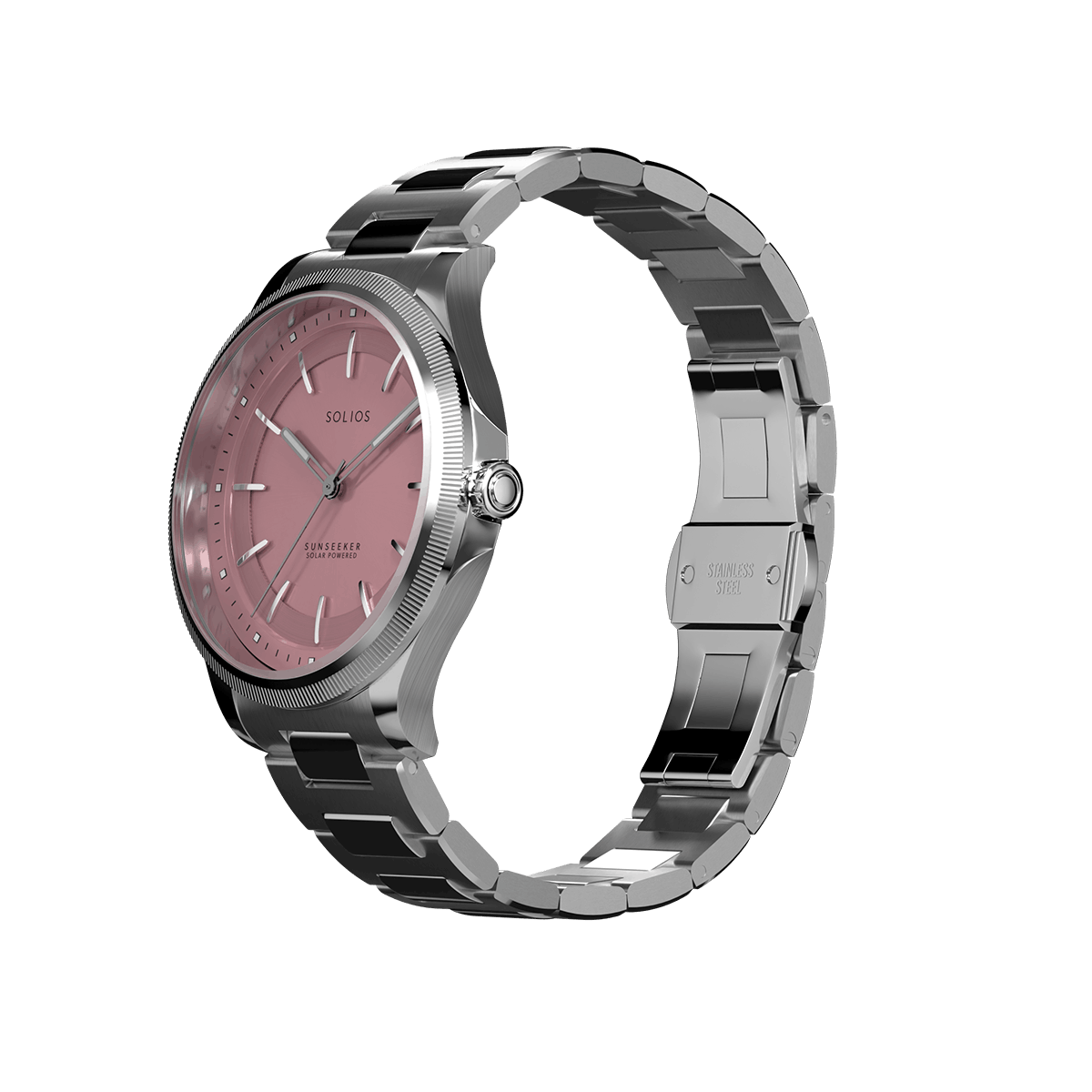The Sunseeker | Pink Dial - Silver Case - 34mm