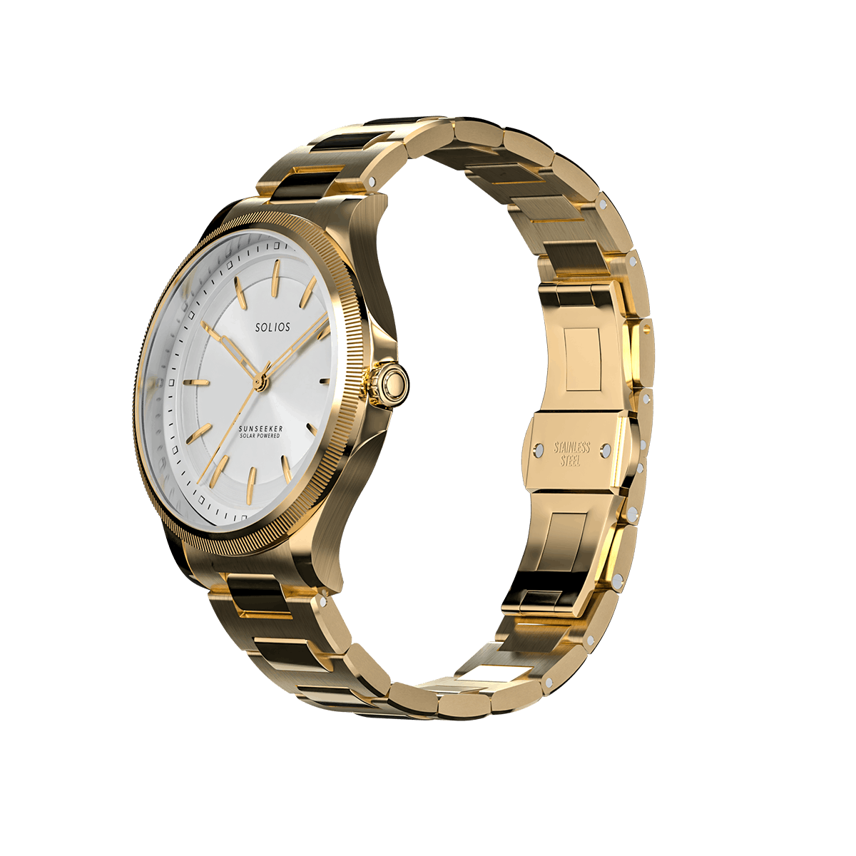 The Sunseeker | White Dial - Gold Case - 34mm
